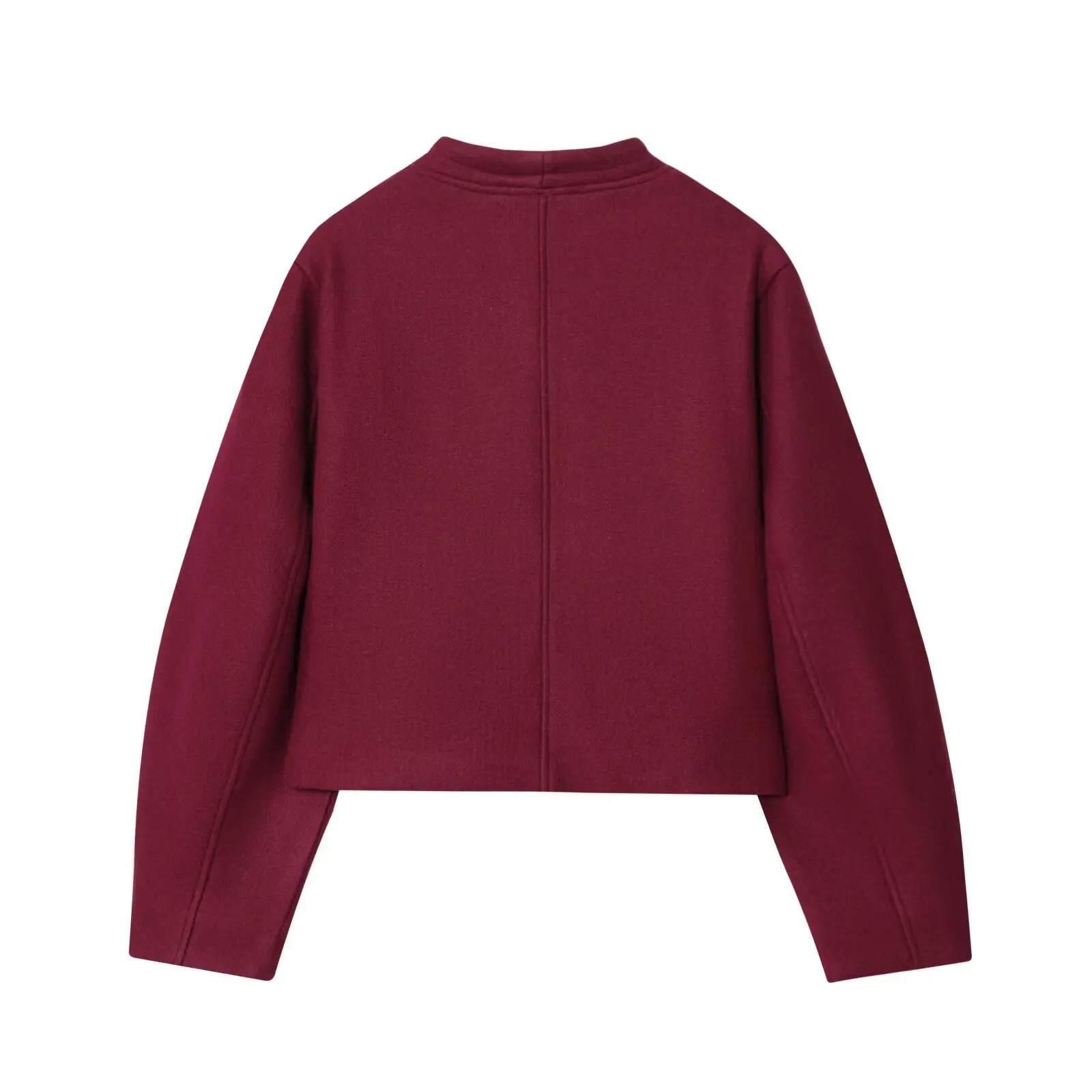 Maxdutti Southern French Minimalist Solid Casual Fashion Single Breasted Decoration Long Sleeved Bomber Jacket Woman Clothes Top