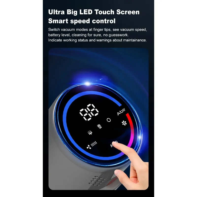 VC205 Cordless Handheld Vacuum Cleaner,25000PA,Touch Screen,Smart Dust Sensor,Auto Speed Control for Home Bed Carpet Clean