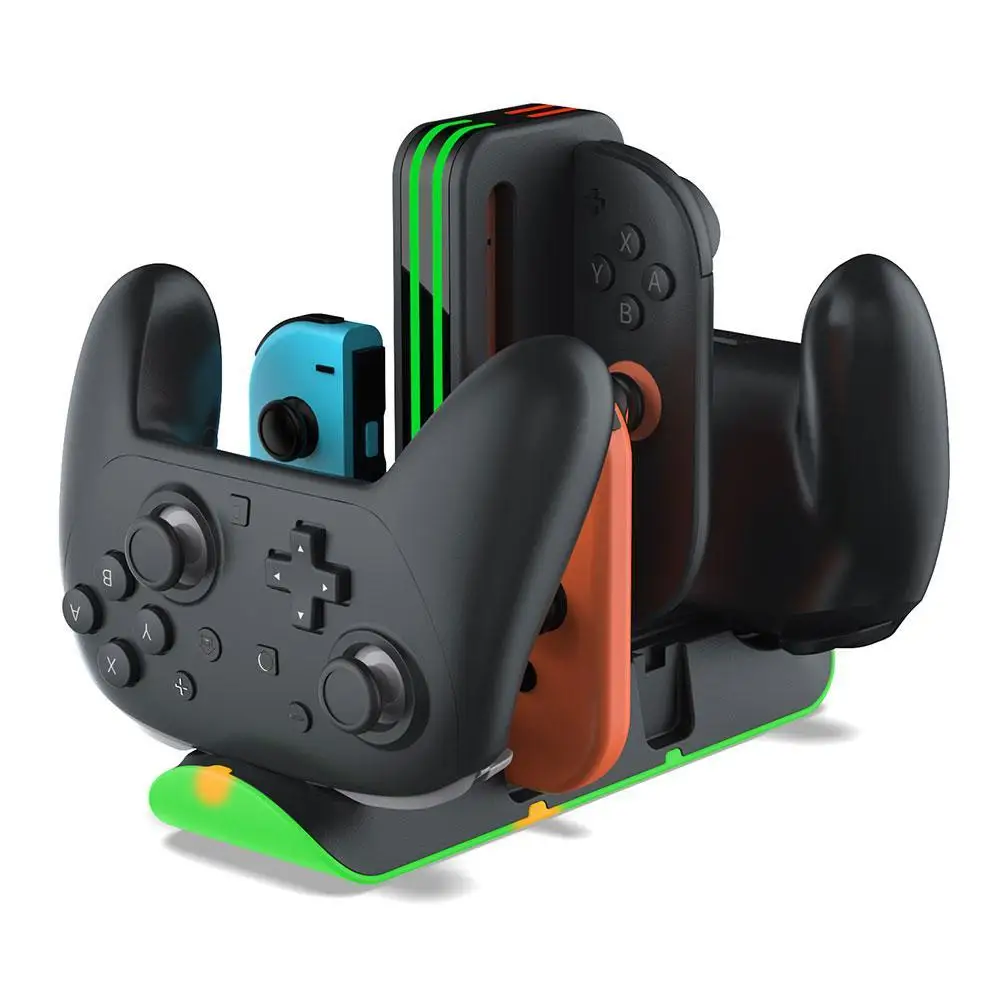 

Новая зарядная док-станция 2026 года для Switch2 OLED с динамической RGB-подсветкой, зарядное устройство-геймпад, игровые аксессуары