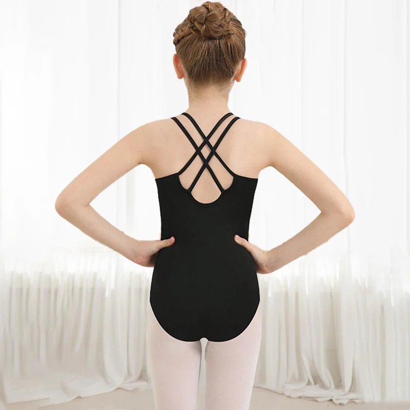 Girls Ballet Dance Leotards SleevelessTank Dancewear Kids Back Crisscross  Leotard Suitable for dance practice