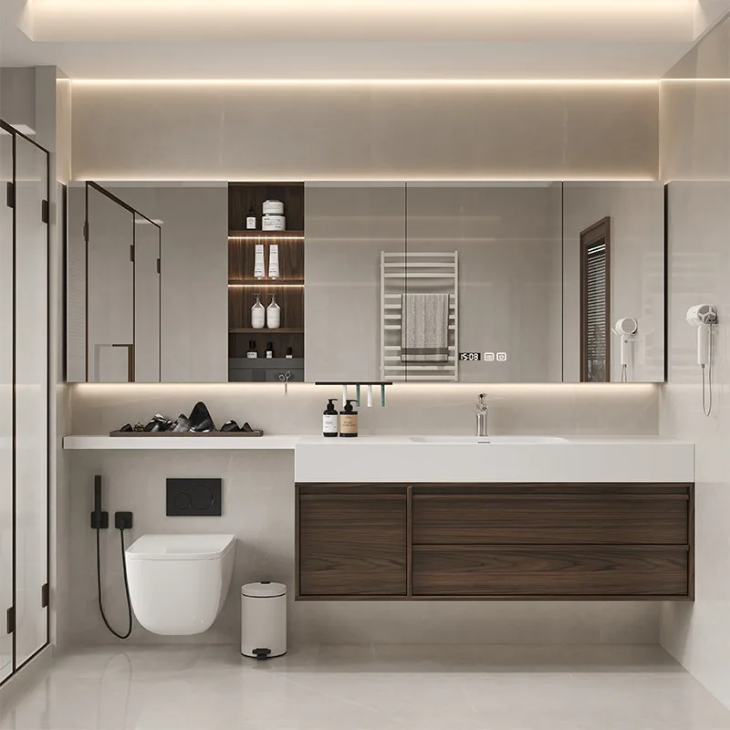 

Modern minimalist bathroom cabinet combination bathroom slate washbasin