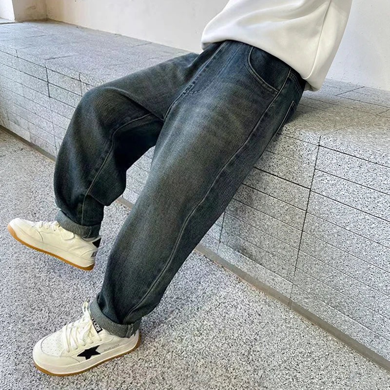 Winter-Jeans für Teenager-Jungen, Plüsch-Warm, 4-14 Jahre, Kinder-Mode, bestickte Buchstaben, Denim-Hose, Herbst, lässige, gerade geschnittene Sporthose – Detail 11