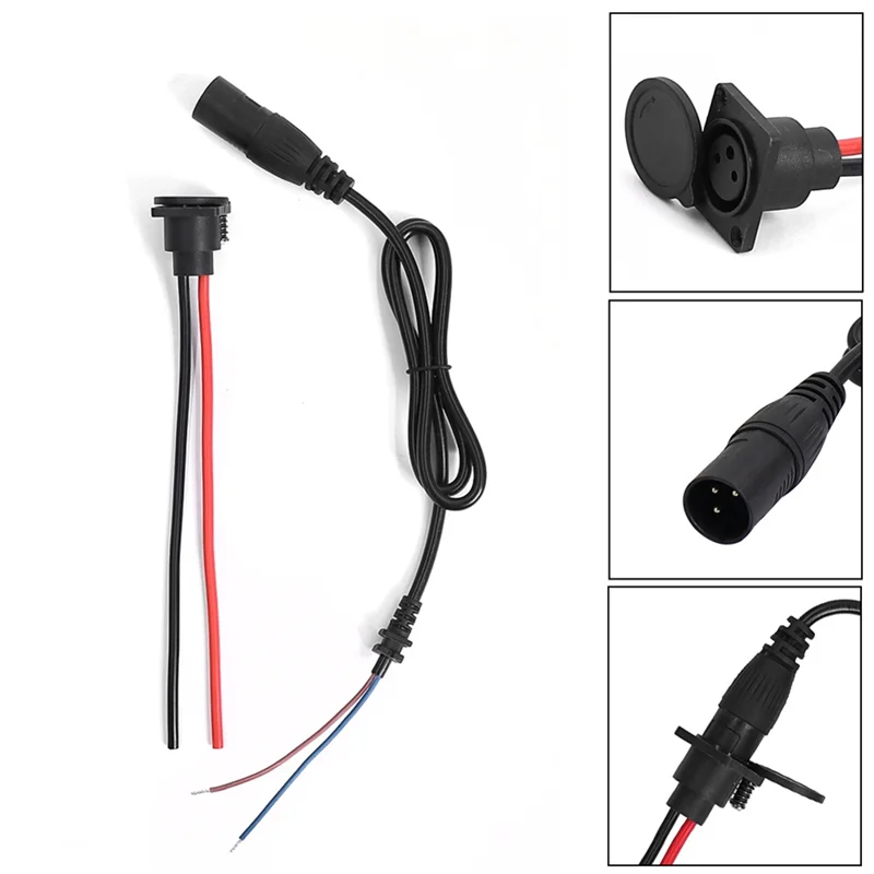 ABVE-E-Bikes 3-Pin شحن موصل الذكور والإناث التوصيل للدراجات البخارية الكهربائية E-الدراجات واجهة كابل PVC شحن ميناء الوصول
