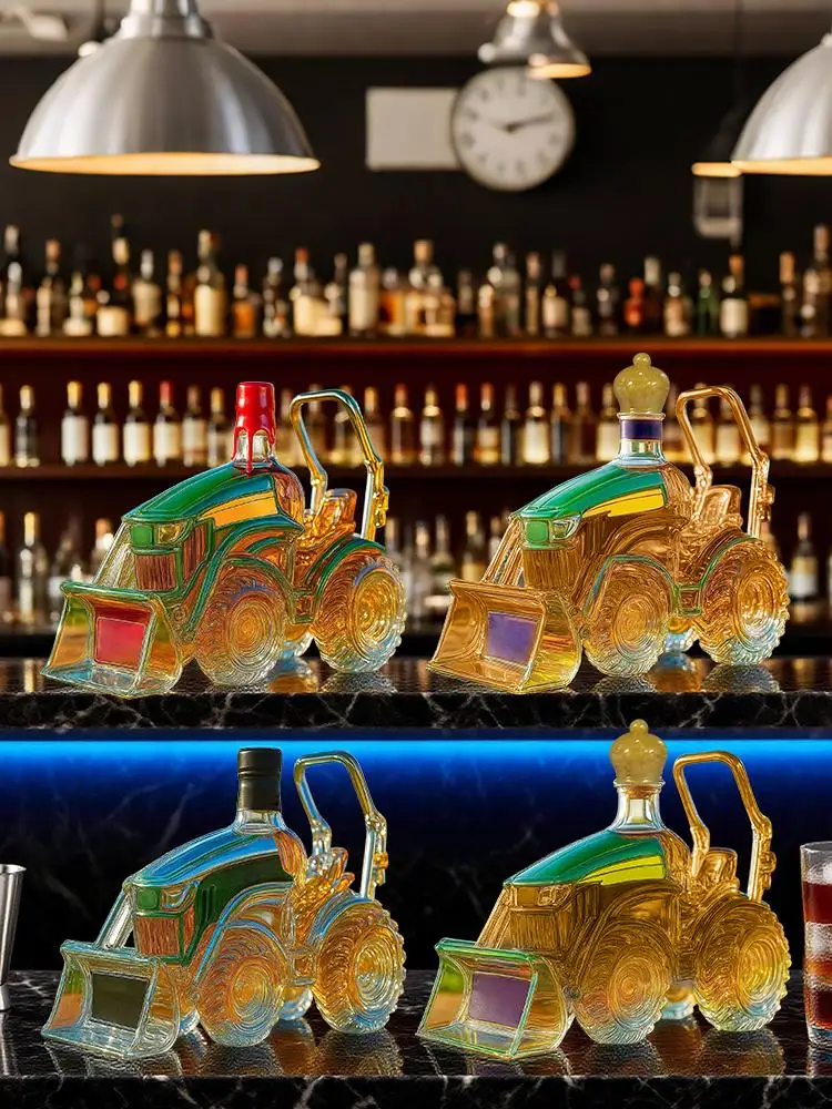 زجاجة الخمور الزجاجية برواري زجاجة النبيذ الإبداعية ثلاثية الأبعاد زجاجة النبيذ الزجاج الدورق تخزين لمحبي خزانة البار الديكور ويسكي #6