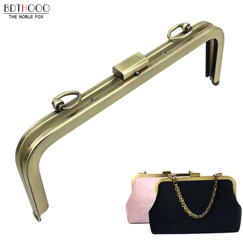 21cm Metal Purse Frame Women Handle Clutch Bag Copper Black Light Gold  Accessories DIY HandBag  Kiss Clasp Lock Hardware