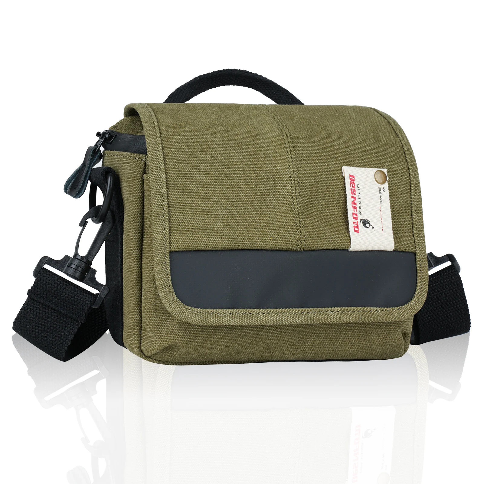 Besnfoto Waterproof Canvas Camera Backpack for DSLR/Mirrorless, Fits Canon Nikon Sony, Adjustable Shoulder Strap