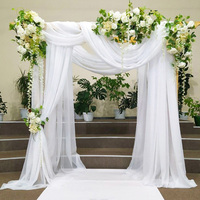 6m Soft Tull Mesh Wedding Dress Chiffon Fabric Stage Backdrop Ceiling Curtain Drapes Ceremony Reception Arch Roof Hanging Decor