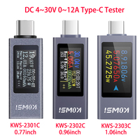 Voltage Meters Current Voltage Capacity Battery Tester USB/Type-C Volt Current Detector Charger Capacity Tester Meter DC 4-30V