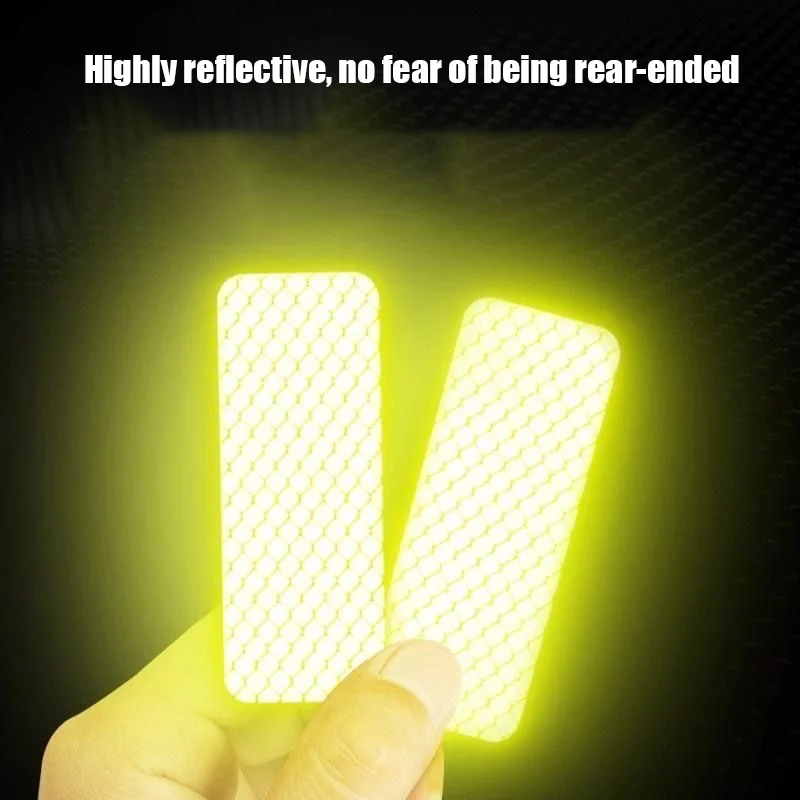 60pcs Electric Vehicle Night Safety Warning Reflective Stickers Motorcycle Helmet Reminder Anti-Collision Fluorescent Night Ligh