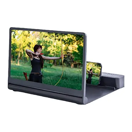 

Увеличительное стекло для мобильного телефона — 12-дюймовое увеличительное стекло для экрана мобильного телефона с двумя динамиками | Универсальная складная магнита для экрана