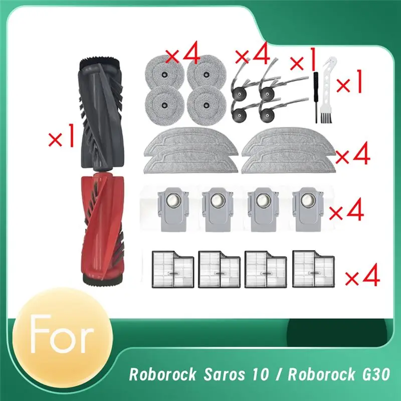 

Качественные запасные части Benchmade для Roborock Saros 10/G30: роликовая и боковые щетки, HEPA-фильтр, салфетка для влажной уборки, мешок для сбора пыли
