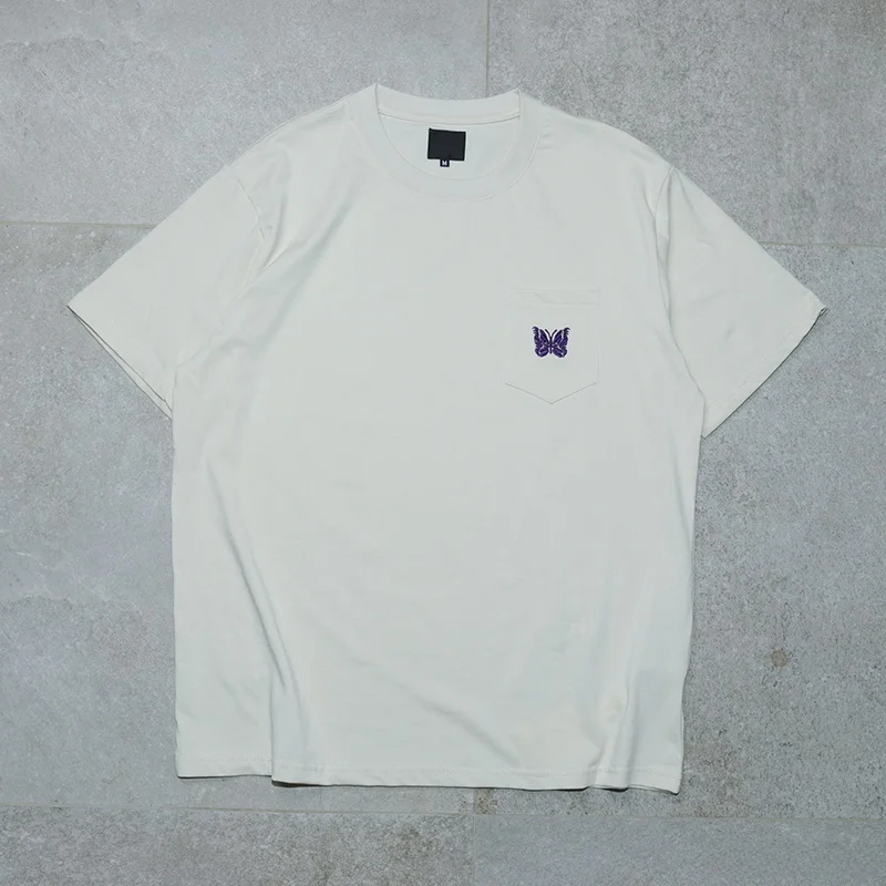 Papillon Tee Men's Cotton Short Sleeve T-Shirt Outdoor Casual Style with Pocket Embroidered  Summer Breathable Moist...
