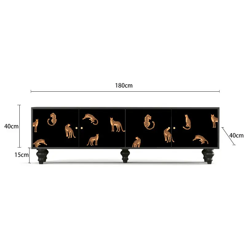 Unique European Black Tv Cabinet Narrow Classic 200Cm Designer Tv Stands Luxury Modern Nordic Mueble Televisor Furniture Home