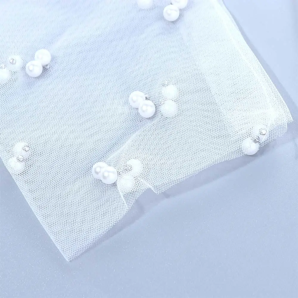 Women Elegant Marriage Party Chiffon Lace Fingerless Gloves Bridal Gloves Full Finger Gloves Wedding Accessories