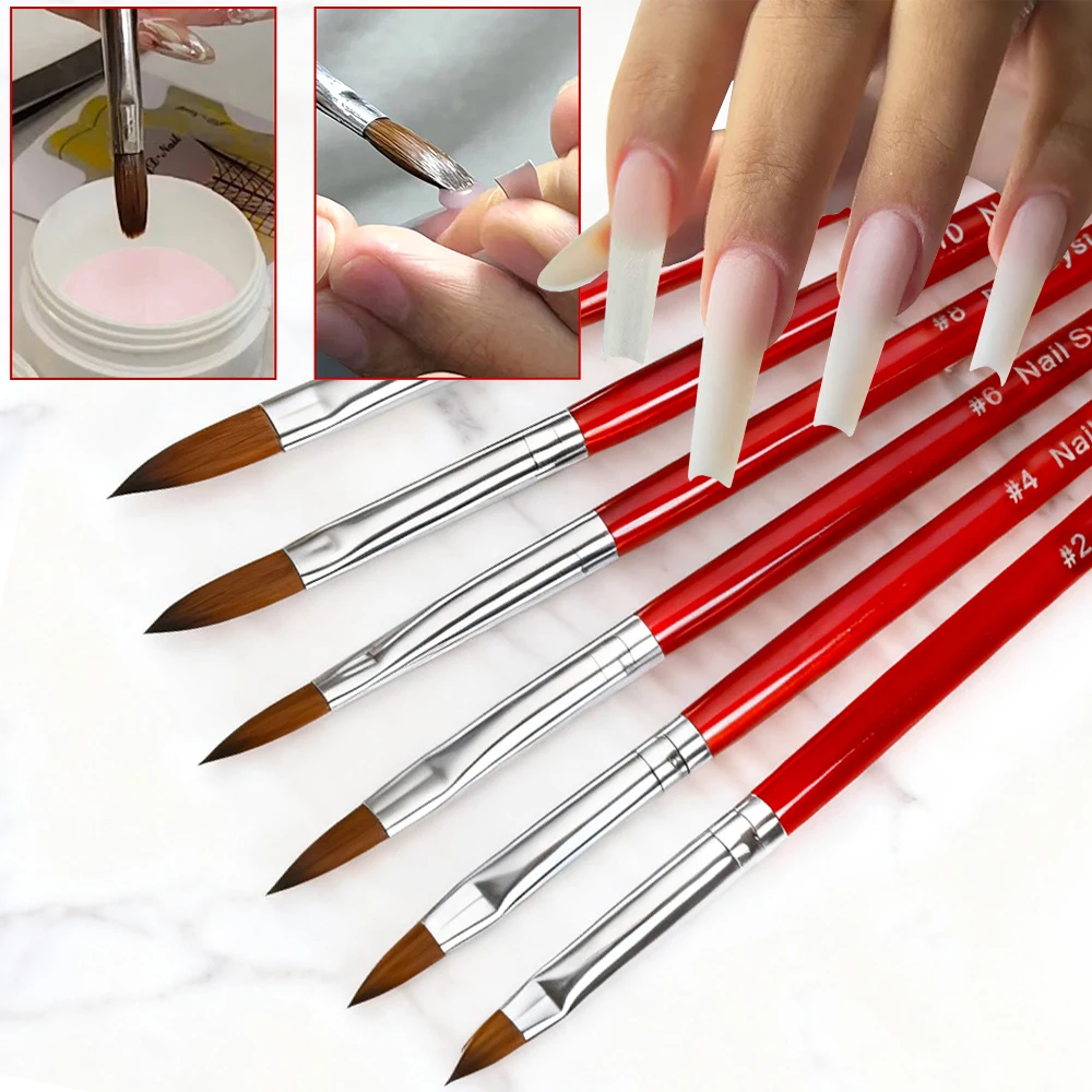 1 pièces 3D acrylique liquide poudre ongles dessin Gel brosse acrylique brosse pour manucure Gel sculpture stylo sculpture fleur manucure stylos également