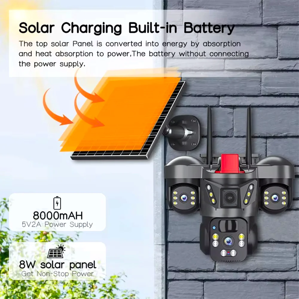 12MP Triple Len Outdoor Solar  - đánh giá và giá Night Vision Camera Wifi 4G