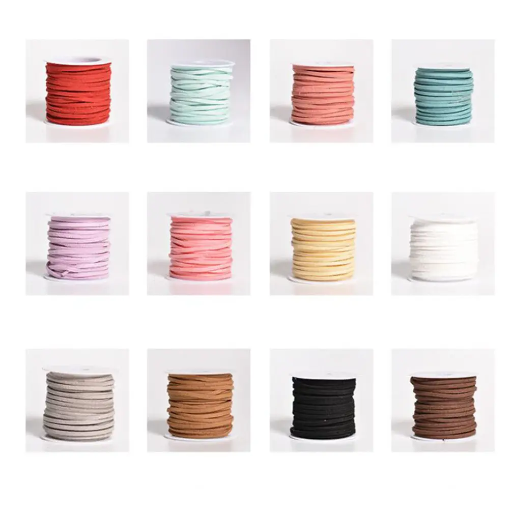 

4Pcs 5Meters Soft Artificial Suede Cord Ribbon Wide Yet Unobtrusive for DIY Jewelry Crafting Bracelets Chokers Earrings Beading