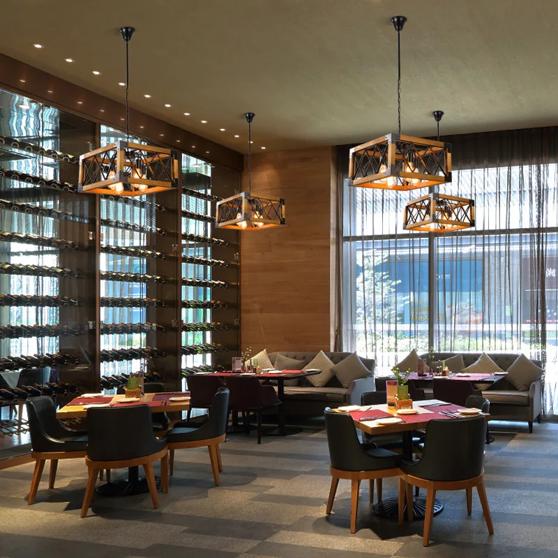 MantoLite Hanging Lamps for Ceiling Fixtures Dining Room Kitchen Island Ceiling Chandelier Height Adjustable Wood Hanging Light