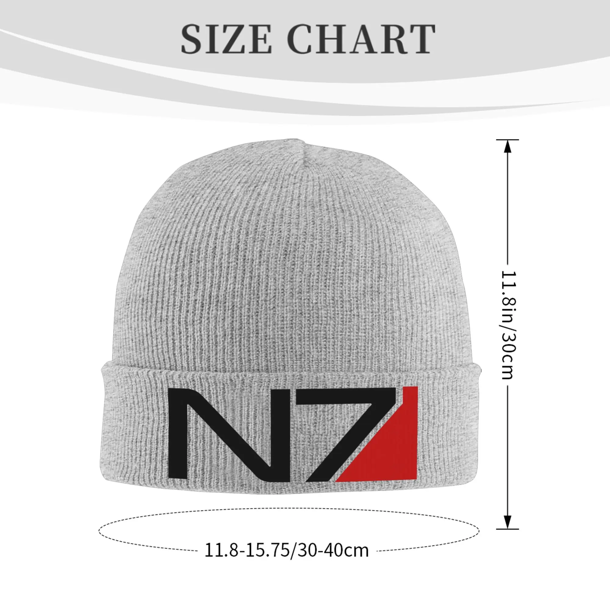 Custom N7 Mass Effect  Bonnet Hats  Hip Hop Knitted Hat For Women Men Warm Winter Video Game Skullies Beanies Caps