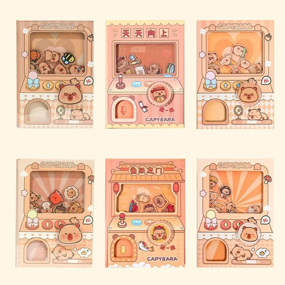 Decompression Color Inner Page Capybara Notebook Gashapon Mahines Shaking Small Notepad Kawaii Cartoon Square Writing Pad Office