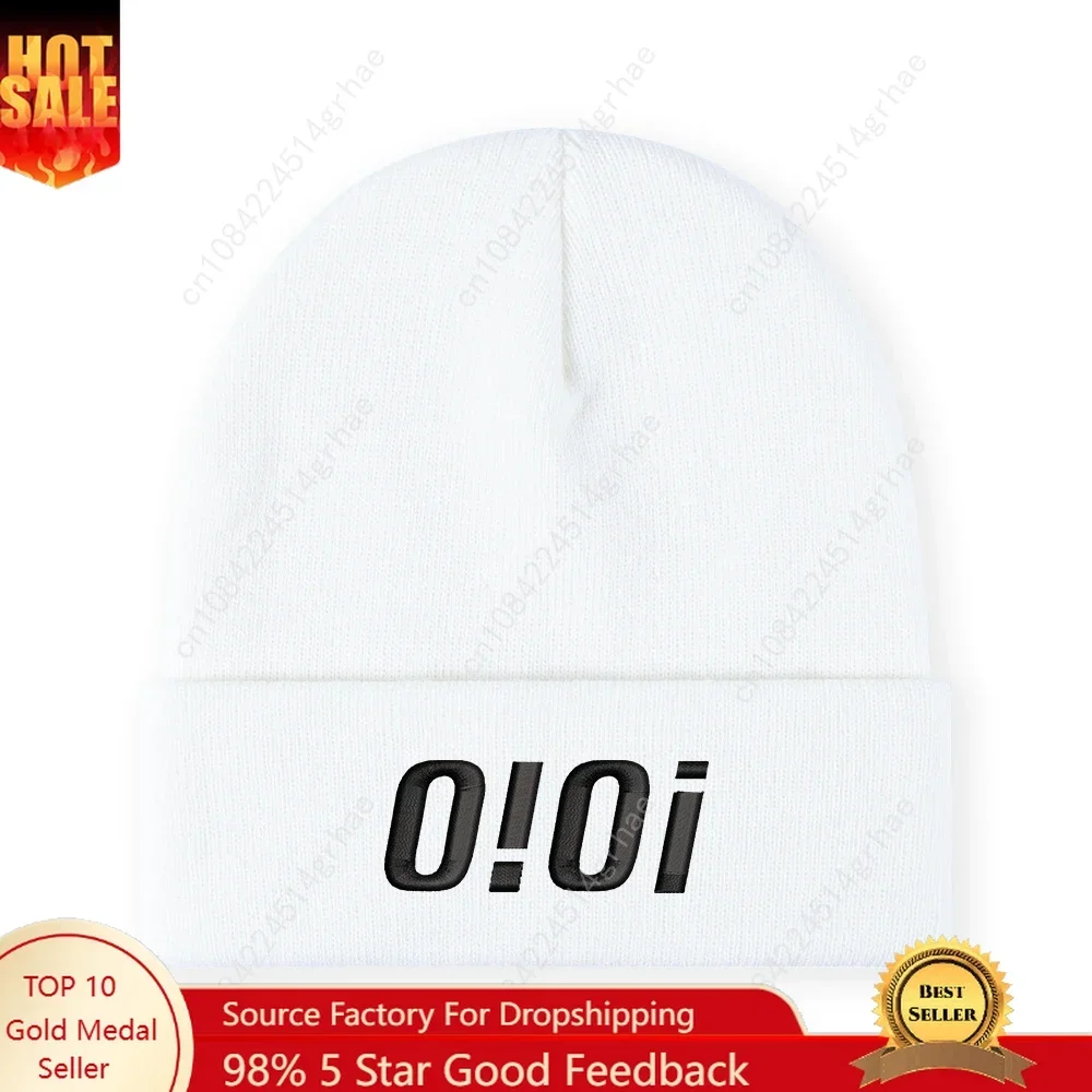 

1pc'oioi' Embroidered Beanie Soft Stretchy Lightweight Winter Hat for Men & Women, Outdoor Hip Hop Fashion, Casual Headwear
