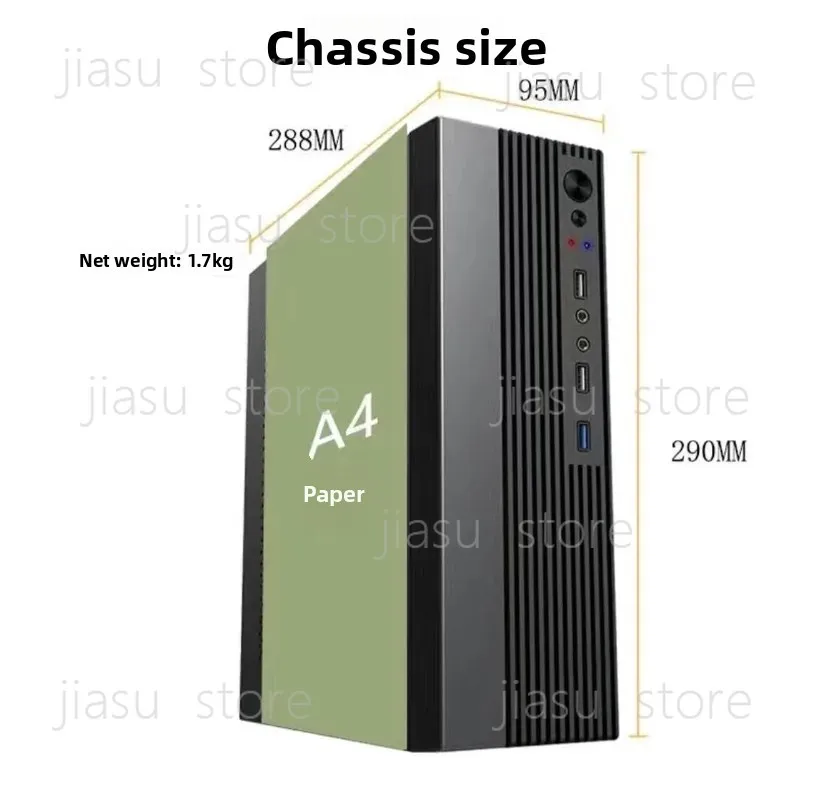T2 Compact MATX Mini Chassis, Small Form Factor Desktop Empty PC Case Shell for Home Office