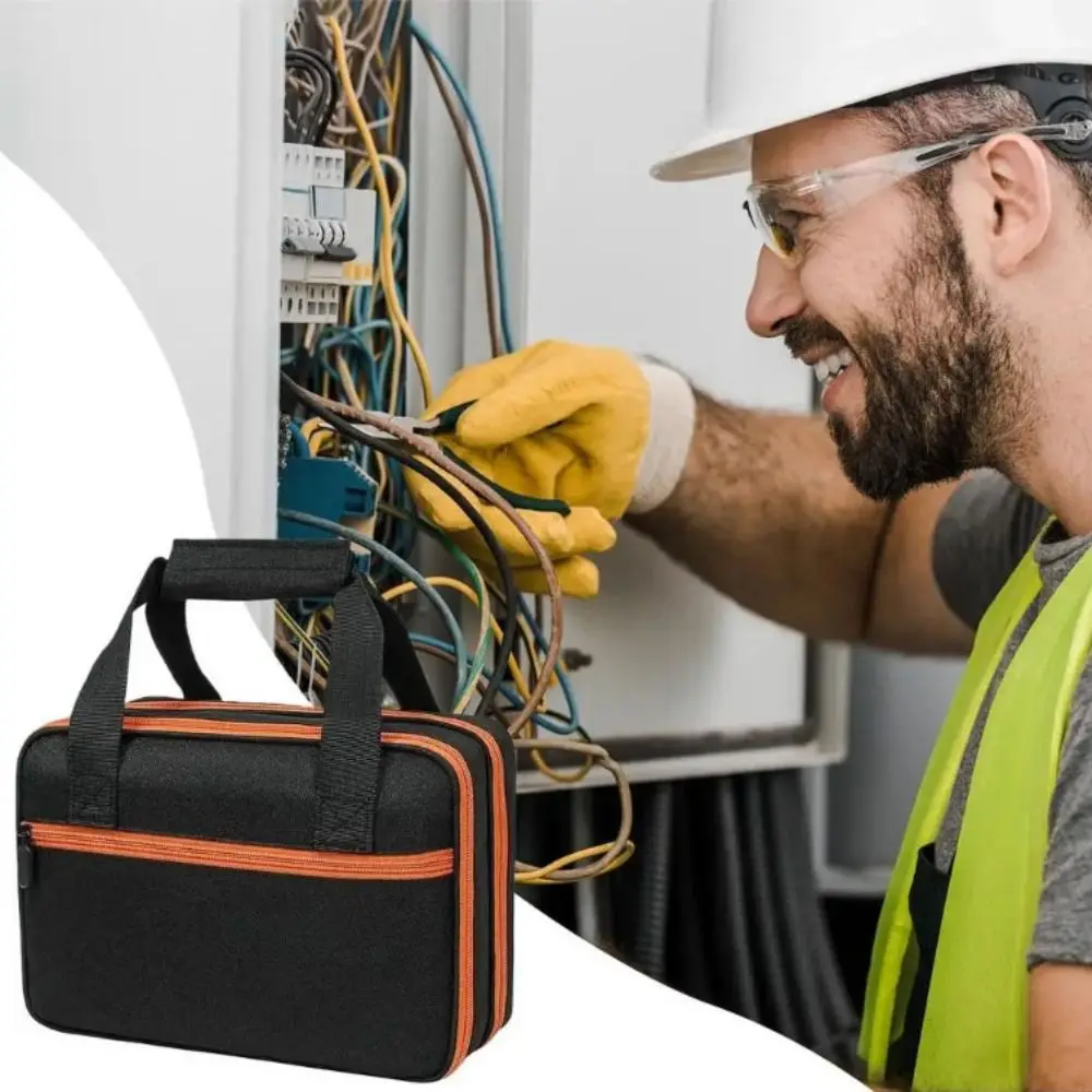 Borsa per attrezzi elettrici dal design a due strati Custodia da viaggio portatile Borsa per attrezzi meccanico Organizzazione efficiente Compatibile con lo stoccaggio