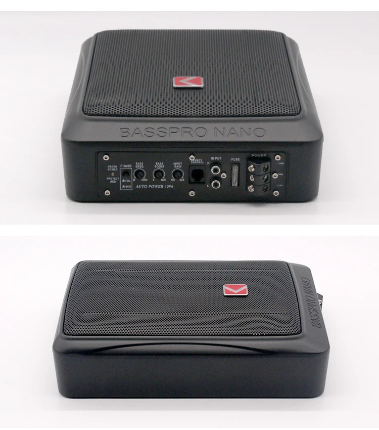 DC 12V 24V Optional Built-in Bluetooth RMS Power 200W 6*8inch Slim Car Audio Active Subwoofer with Tweeter(Switchable Pure Bass)