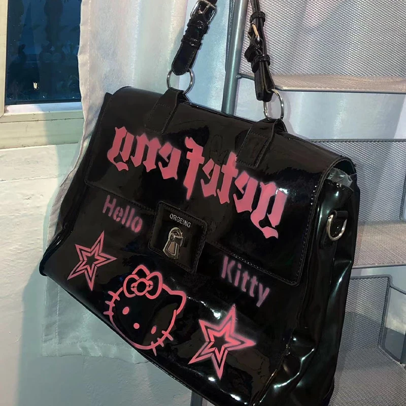 Kawaii Sanrio Hello Kitty borsa portatile Mini borsa da sella borsa a tracolla borsa a tracolla ad alta capacità regalo per ragazze dei cartoni