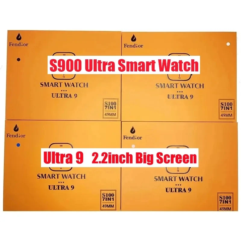 

7 ремешков для часов, новые умные часы S900 Ultra, 2,2 HD Amoled, круглый экран, мониторинг ЭКГ, Reloj Inteligente с защитным чехлом
