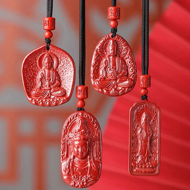 Emperor Sandstone Avalokitesvara Pendant Necklace Men and Women Couple High Content Bodhisattva Pendant Pendant