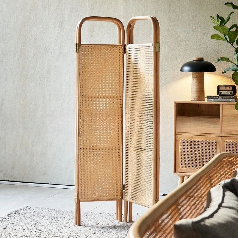 

Modern minimalist creative home living room rattan folding screen decorative partition wall hotel mobile shutter