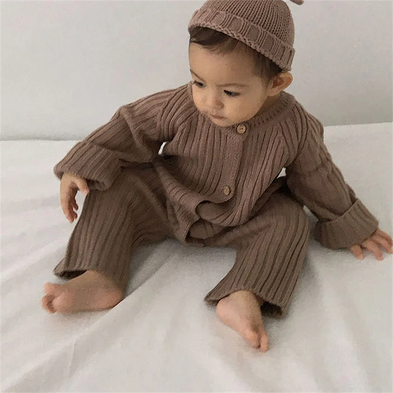 2023 Baby Knitted Rompers Newborn Knit Jumpsuit Korean Baby Autumn Clothes Boys Grils Winter New Born One Piece Outfits Sweaters