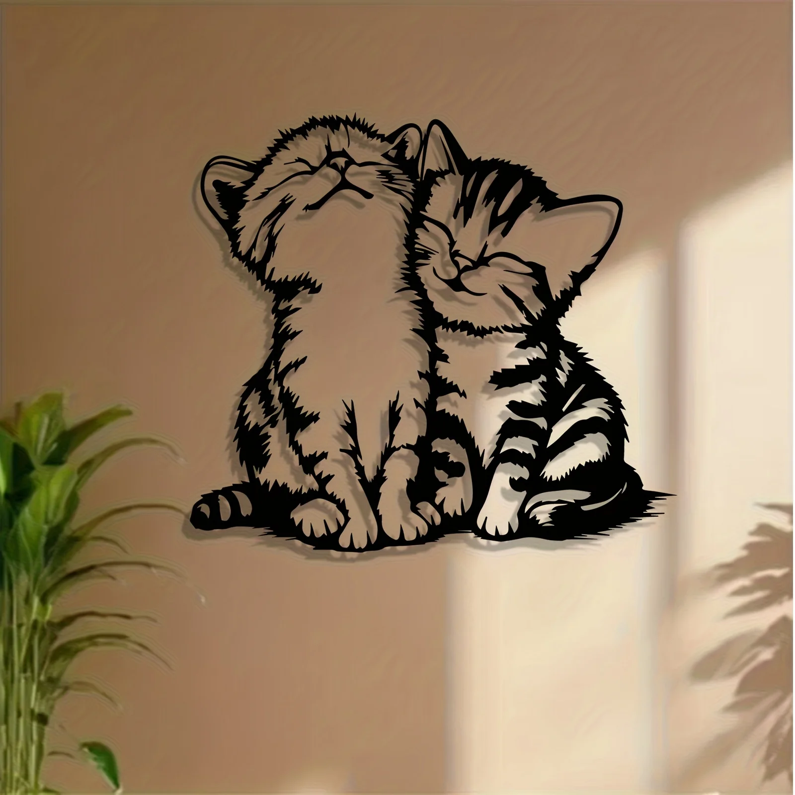 A Cat-themed Metal Wall Ornament, An Adorable Cat Sculpture Wall Art, Perfect Gift for New Year, Easter and Cat Lovers.