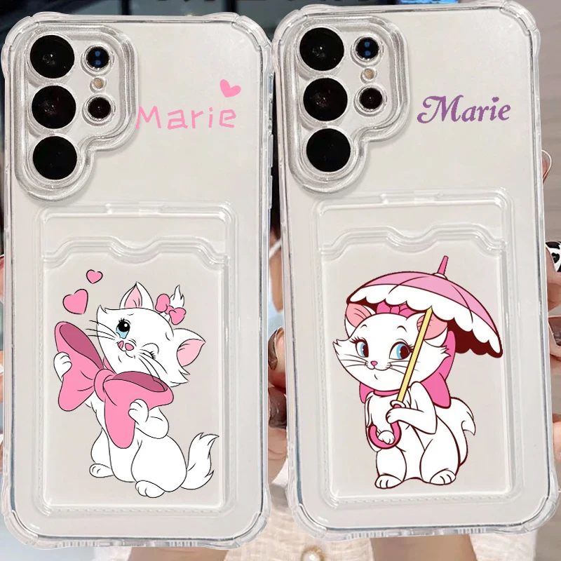 Disney The Aristocats Cartoon For Samsung S24 S23 S22 S21 S20 Ultra FE Plus A55 A53 5G Photo Card Bag Transparent Soft