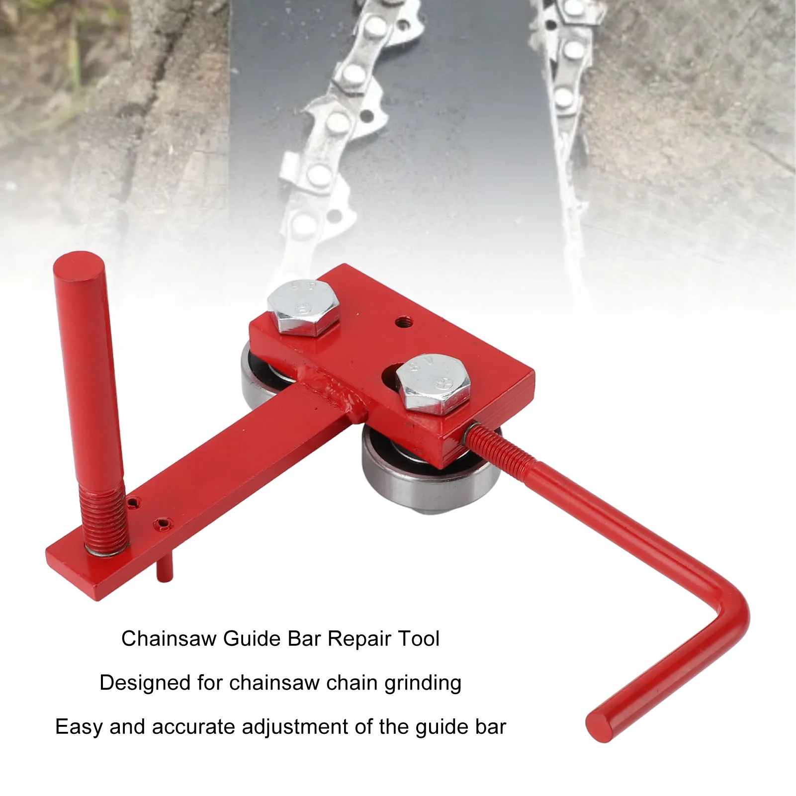 Chainsaw  Bar Repair Tool Accurately Adjust Chainsaw Guide Bar Rail Closer Tightening Tool Fixed Frame for Chain Grinding