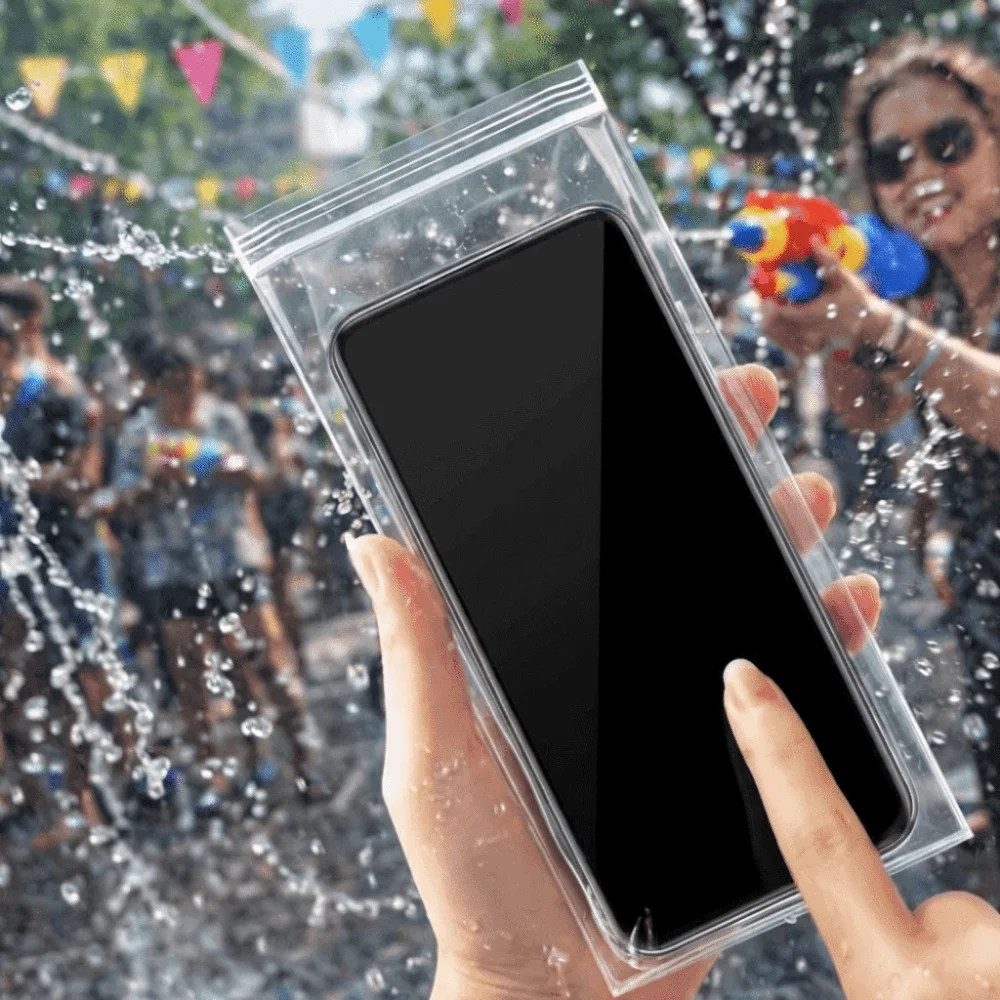 Transparent Material Waterproof Phone Bags Waterproof Design Self-Sealing Closure Transparent Phone Bags Touch Screen Compatible