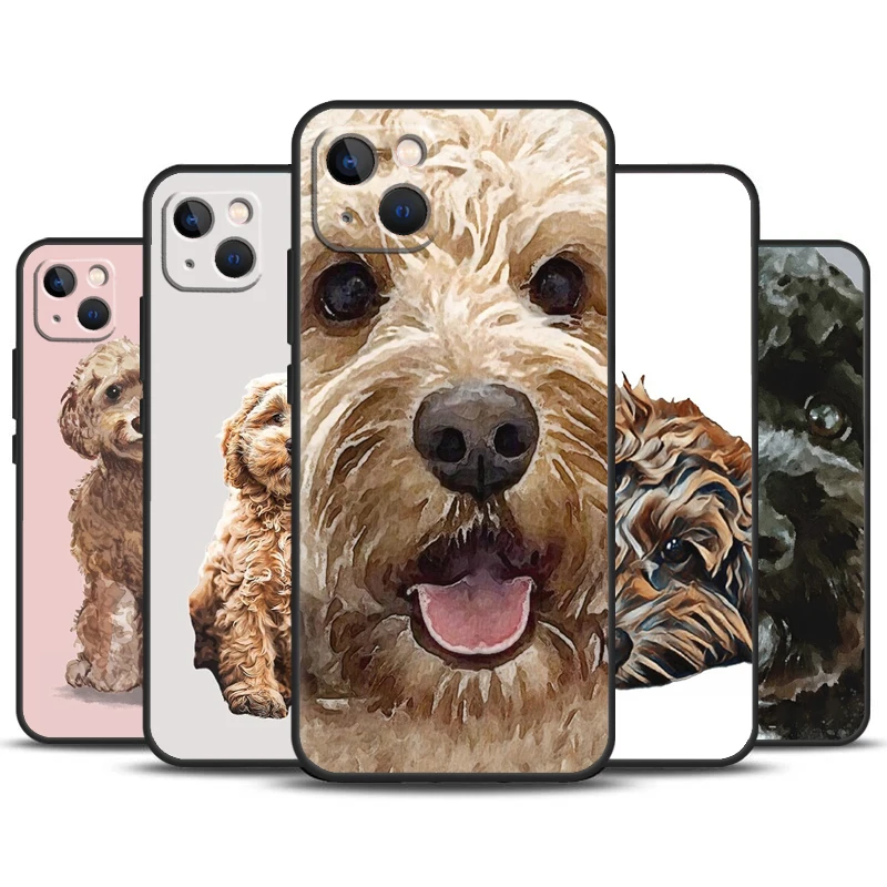 Brown Cockapoo Phone Case For iPhone 11 12 13 14 16 15 Pro Max Mini 7 8 Plus X XR XS Max Bumper Cases Cover