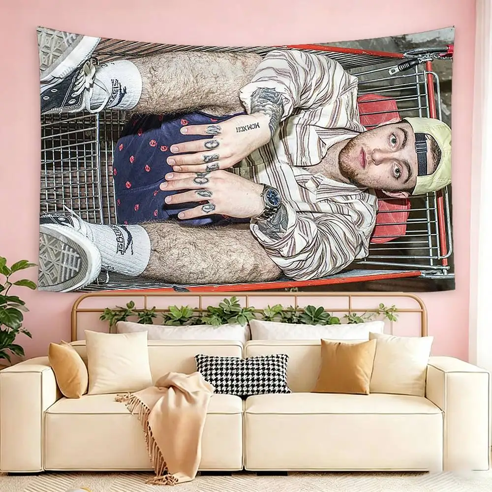 Mac Miller Rapper Honor   Flags Wall Hanging Tapestry Outdoor Garage Room Decorative flag Background Blanket