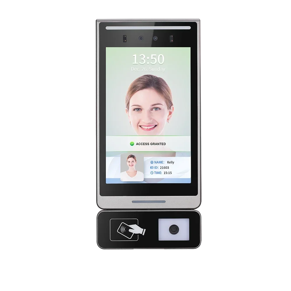 QR CODE Scanning Multi Users Dynamic Face Recognition Time Attendance Door Lock System Access Control Terminal