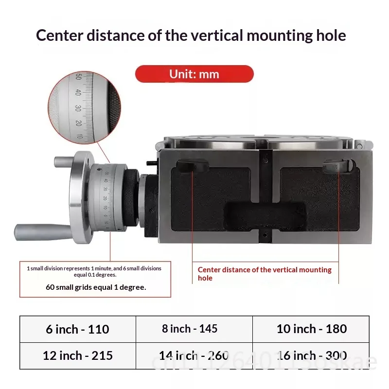 High precision vertical and horizontal indexing disc milling machine rotary table splitter indexing head simple rotary table