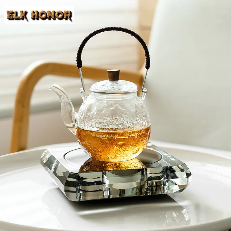 

Утолщенный чайник из боросиликатного стекла, дизайн молотка, чайник, противоожоговая веревка, луч из орехового дерева, подъемная ручка, чайник, кипящая вода