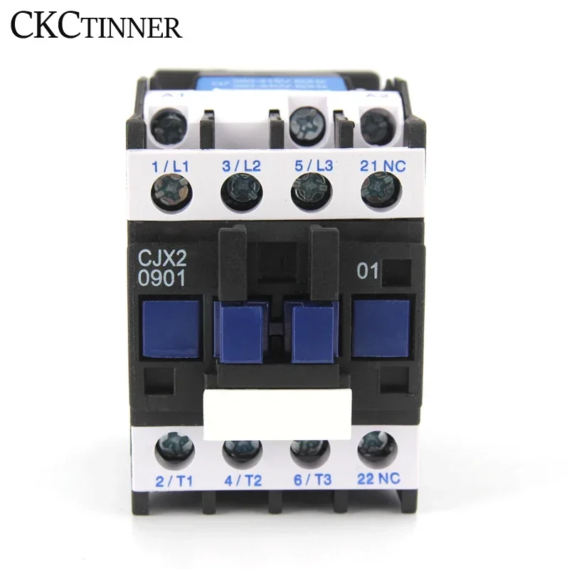 CJX2-0901/0910 50/60HZ 9A AC contactor  Din Rail Mounted 3P+1NO Normal Open Contactor 24V-380V