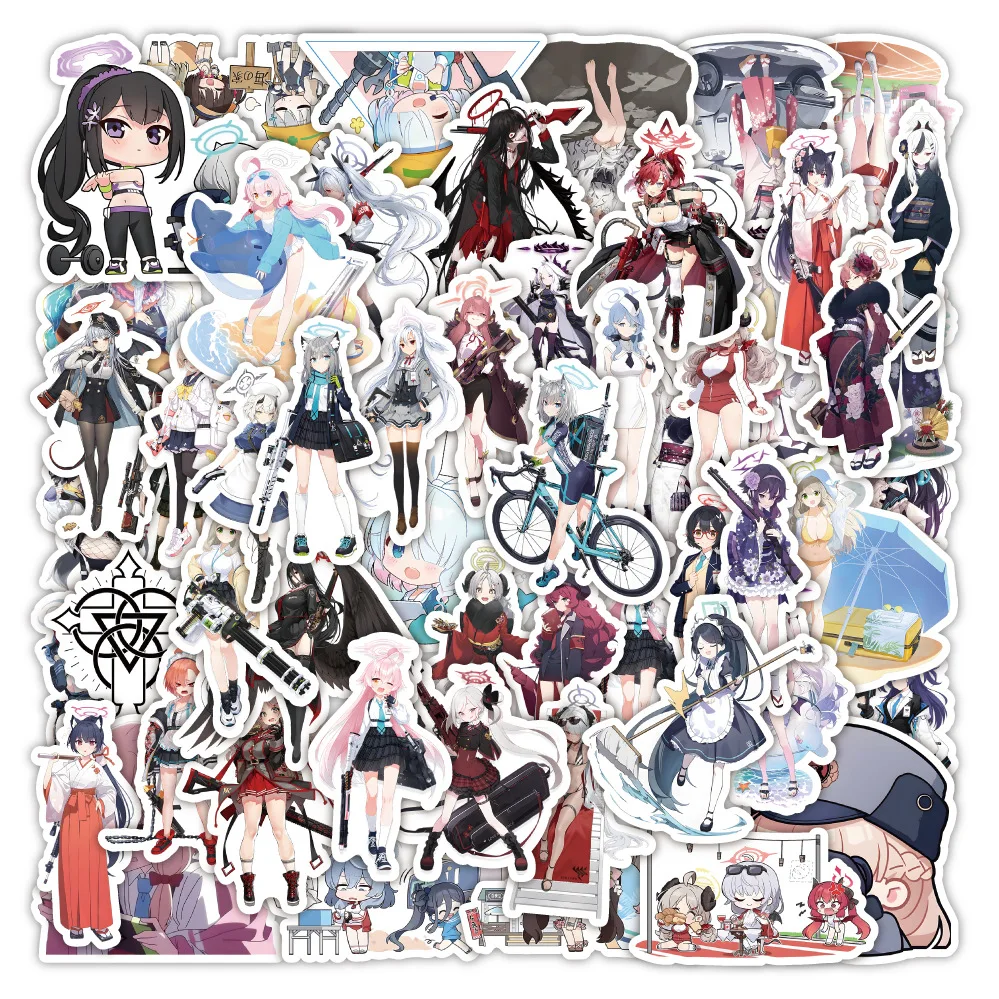 50 autocollants esthétiques bleus The Animation Graffiti pour scrapbooking, carnet et loisirs créatifs