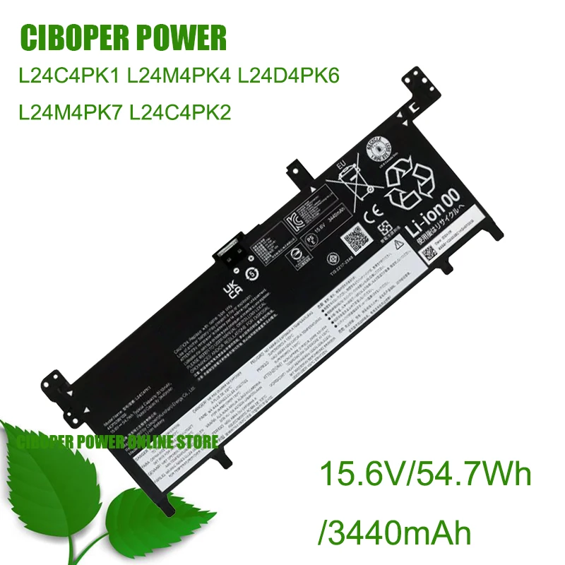 

CP Laptop Battery L24C4PK1 L24M4PK4 L24D4PK6 L24M4PK7 L24C4PK2 15.6V/54.7Wh/3510mAh For XiaoXin Air 13 13ARP10 2024 Series