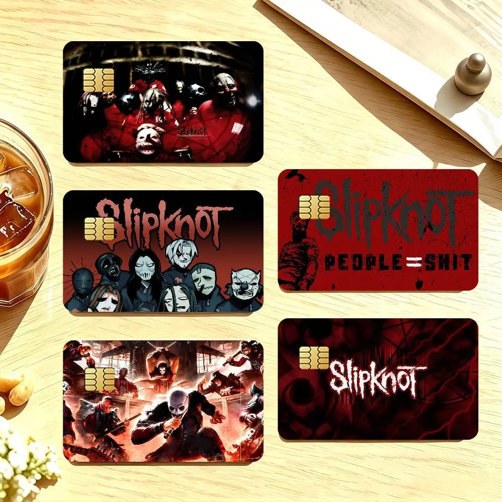 Band S-Slipknot-T Credit Card Public Transportation Cards Sticker Waterproof Card Face Decoration 4PCS