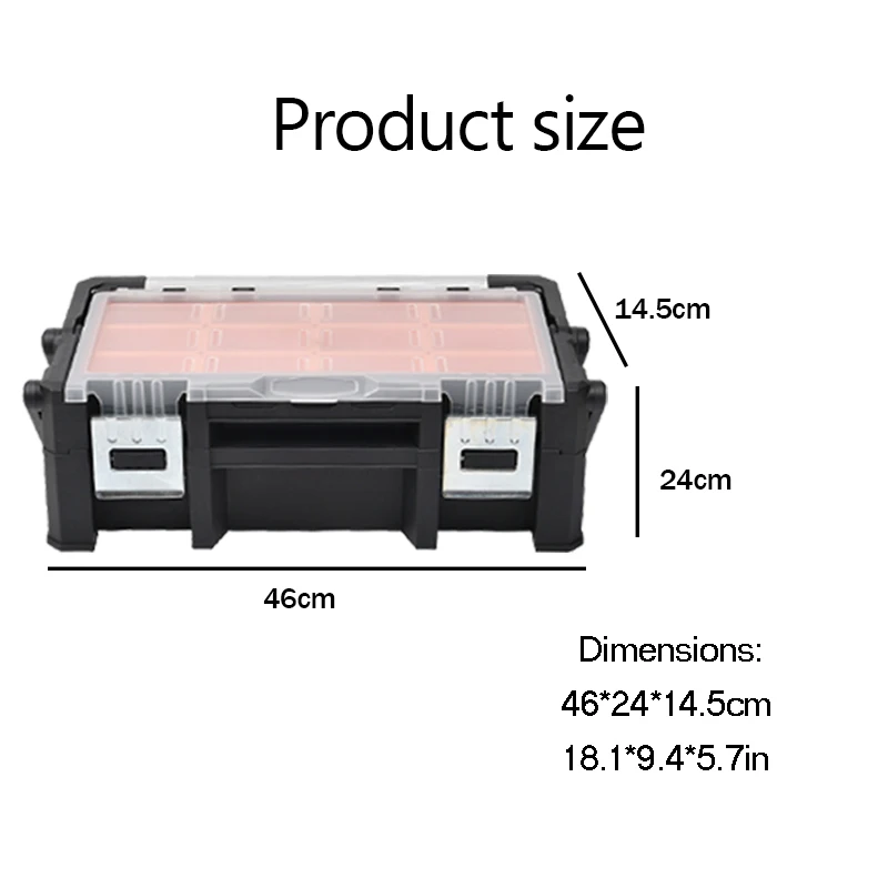 Пластиковый ящик для инструментов, коробка для хранения металлических средств, ящик для инструментов, чемодан, ящики для инструментов, органайзер