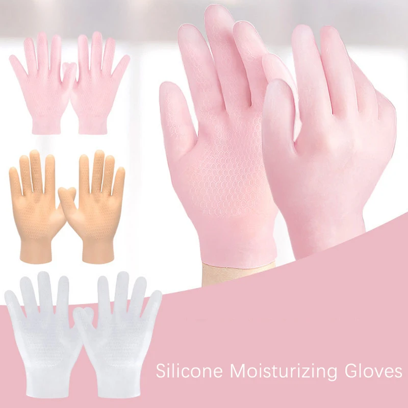 1 Pair Hand Care Socks Gloves Moisturizing Silicone Gel Gloves Hand Skin Care Hand Protectors Anti Cracking Spa Home Use