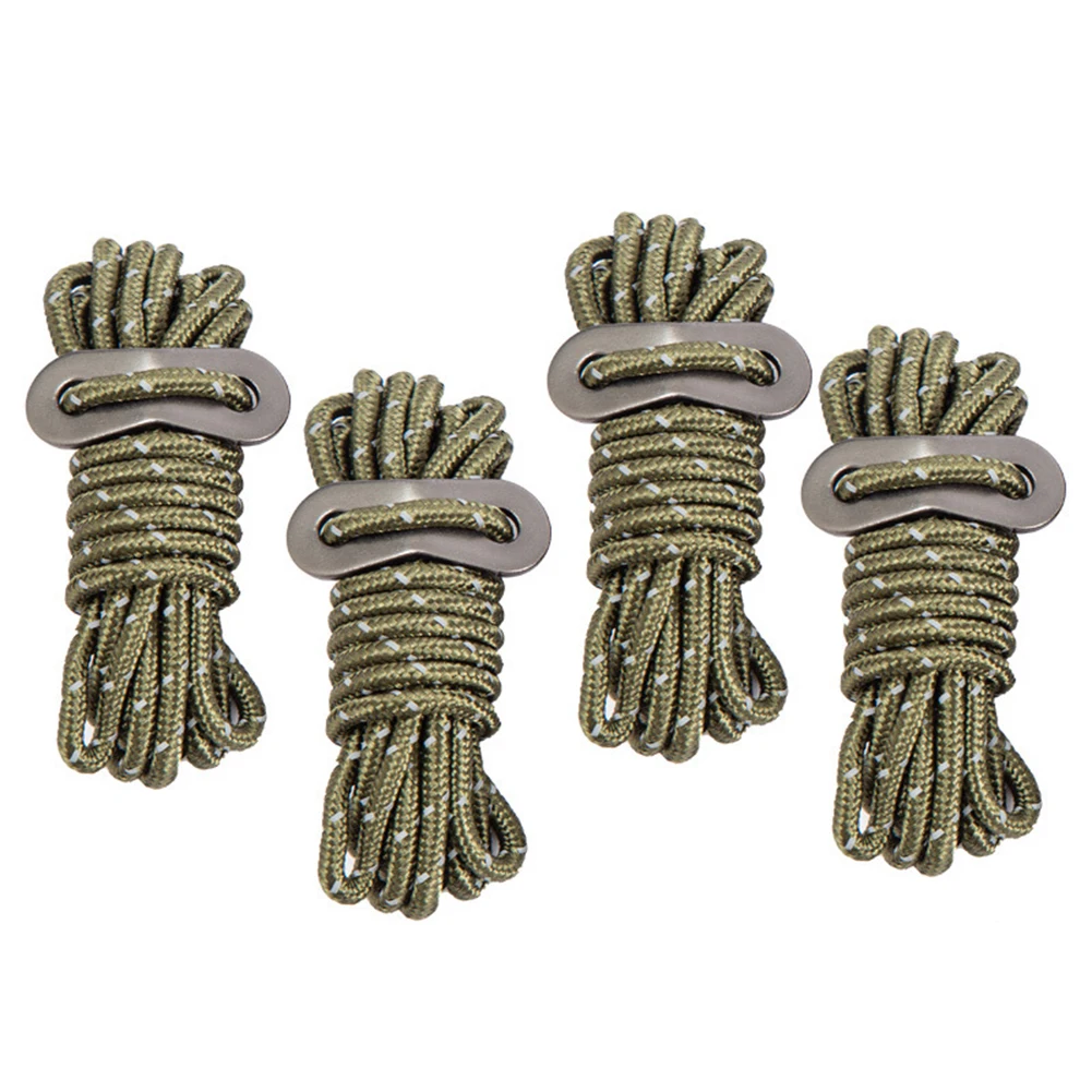 Wind Rope Stay Secure and Visible in the Outdoors with Reflective Camping Rope 4 Pack of 2m Ropes with Storage Bag