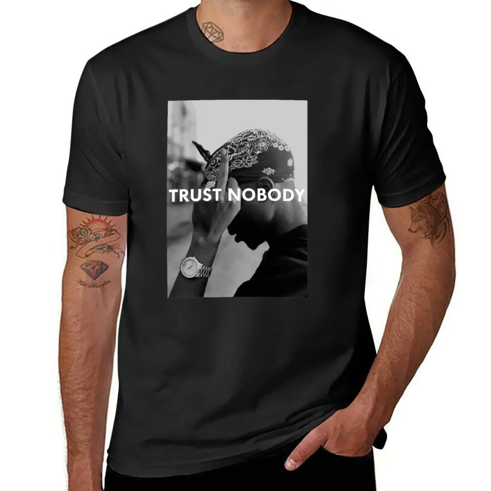 

Tupac 2 Pac Shakur Trust Nobody Funny Gym Sport Running T-Shirt custom shirt plus size clothes t shirt men 100℅ cotton